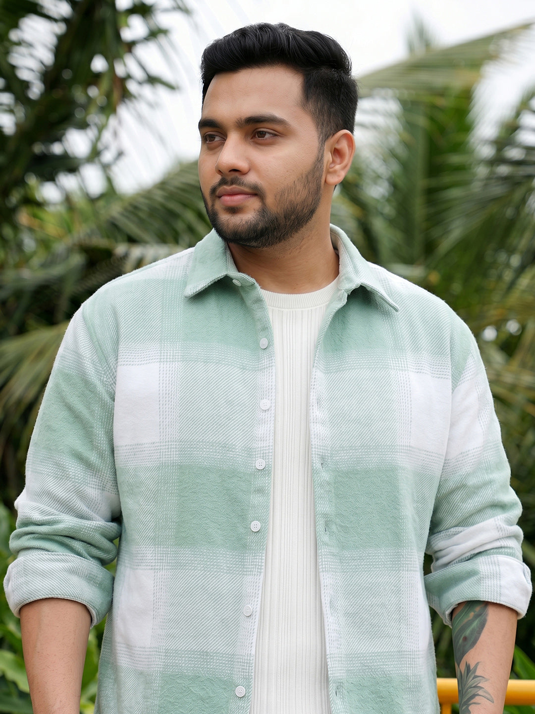 Pastel Green Checks Shirt