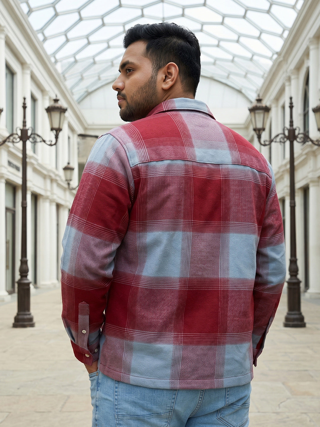 Dark Red Tartan Check Shirt