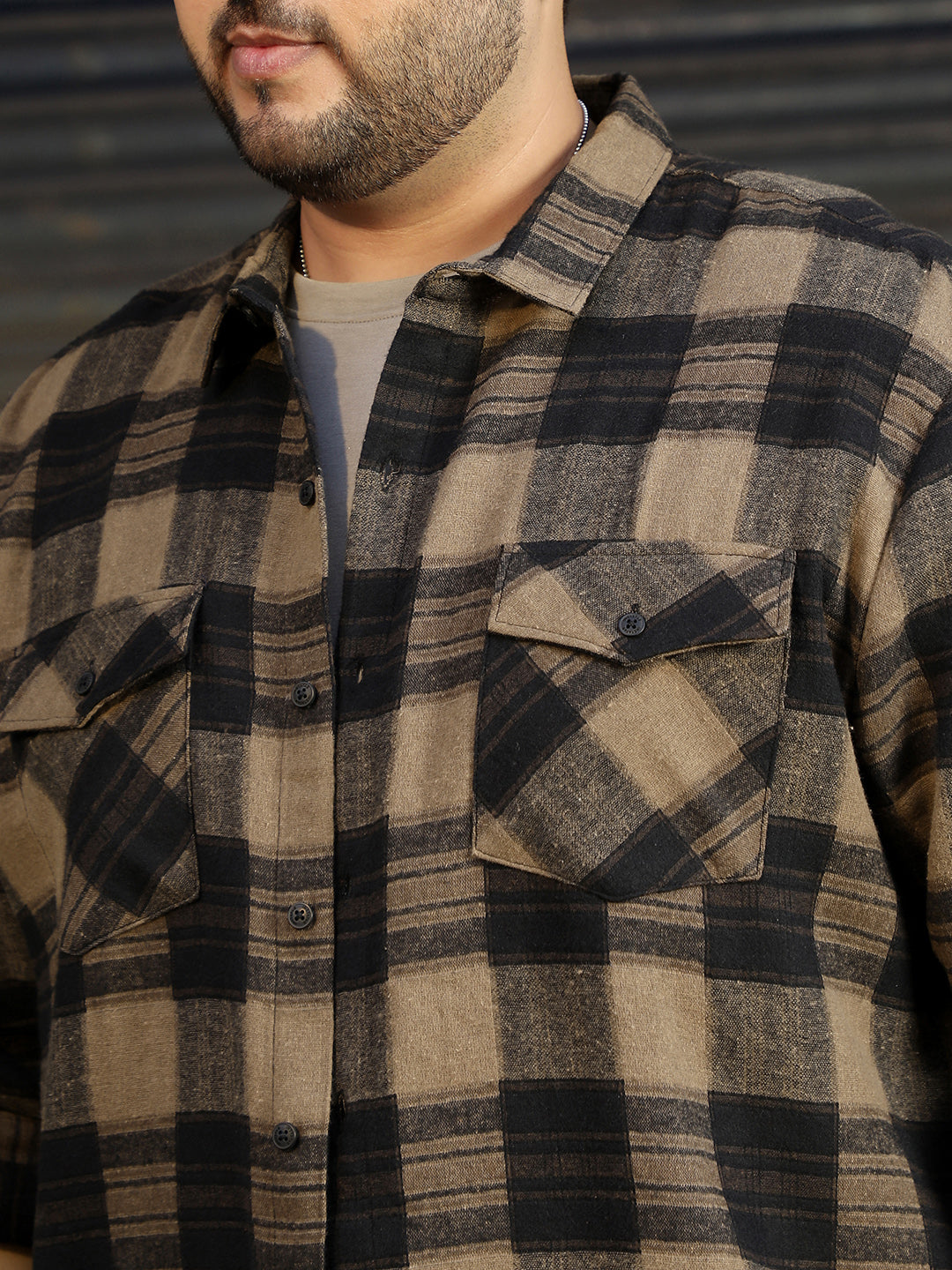 Brown Tartan Check Shirt