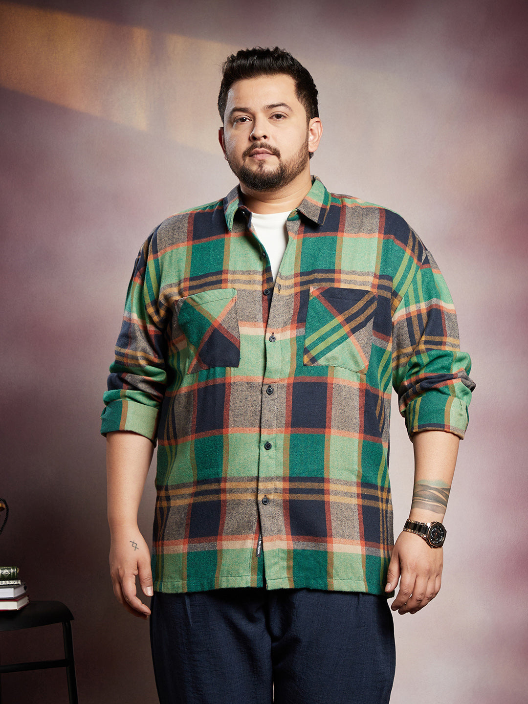 Plaid-Check Utility Shacket