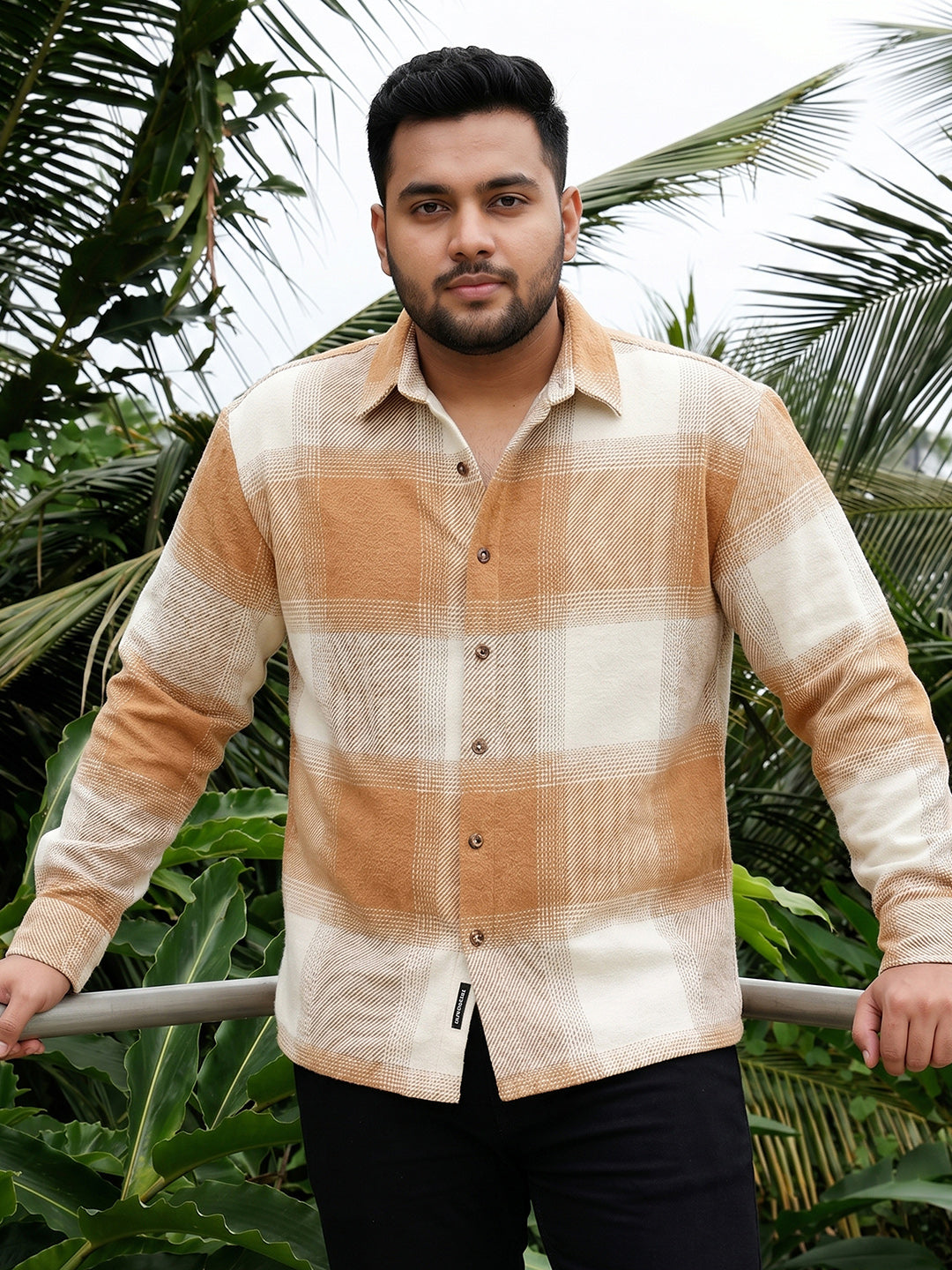 Tan Tartan Check Shirt