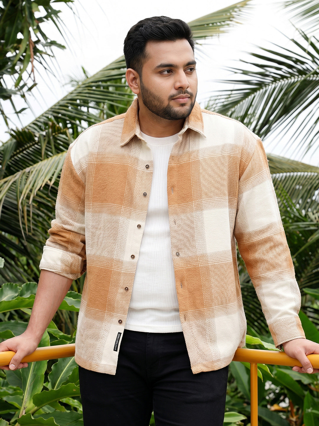 Tan Tartan Check Shirt