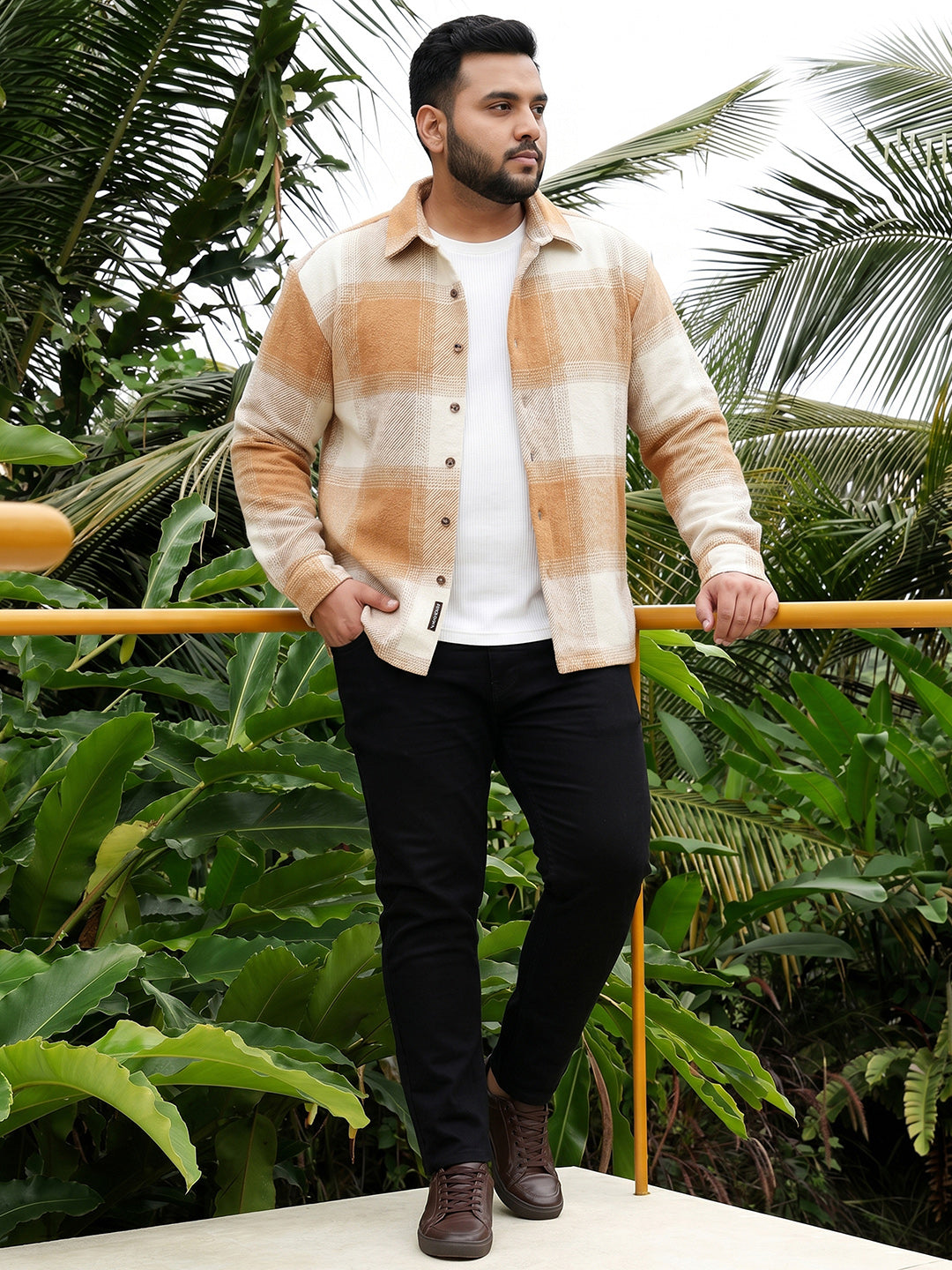 Tan Tartan Check Shirt