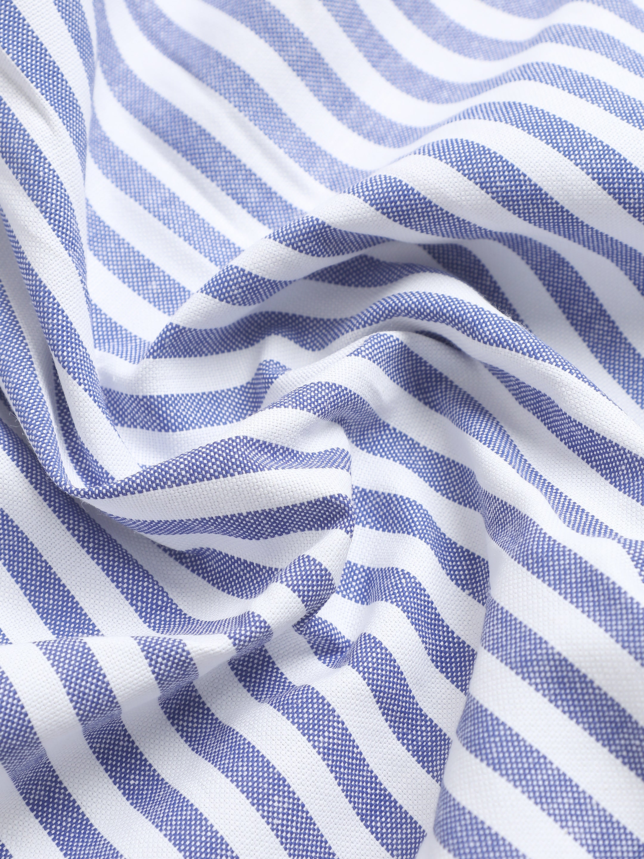 Instafab Plus Men's Blue & White Striped Oxford Cotton Shirt - view 8