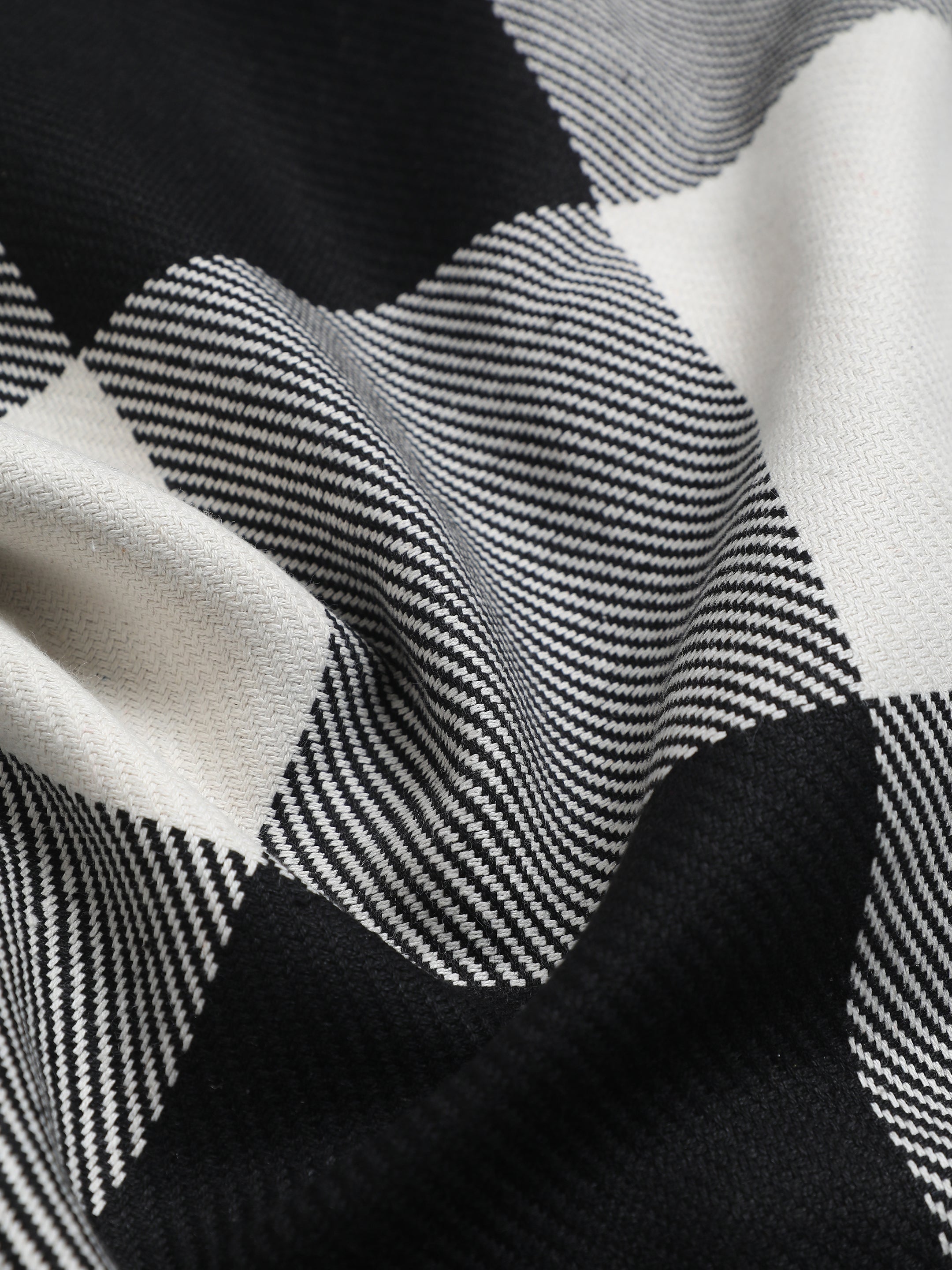 Instafab Plus Men's Black & White Yarn Dyed Checked Oversized Fit Shirt - view 7