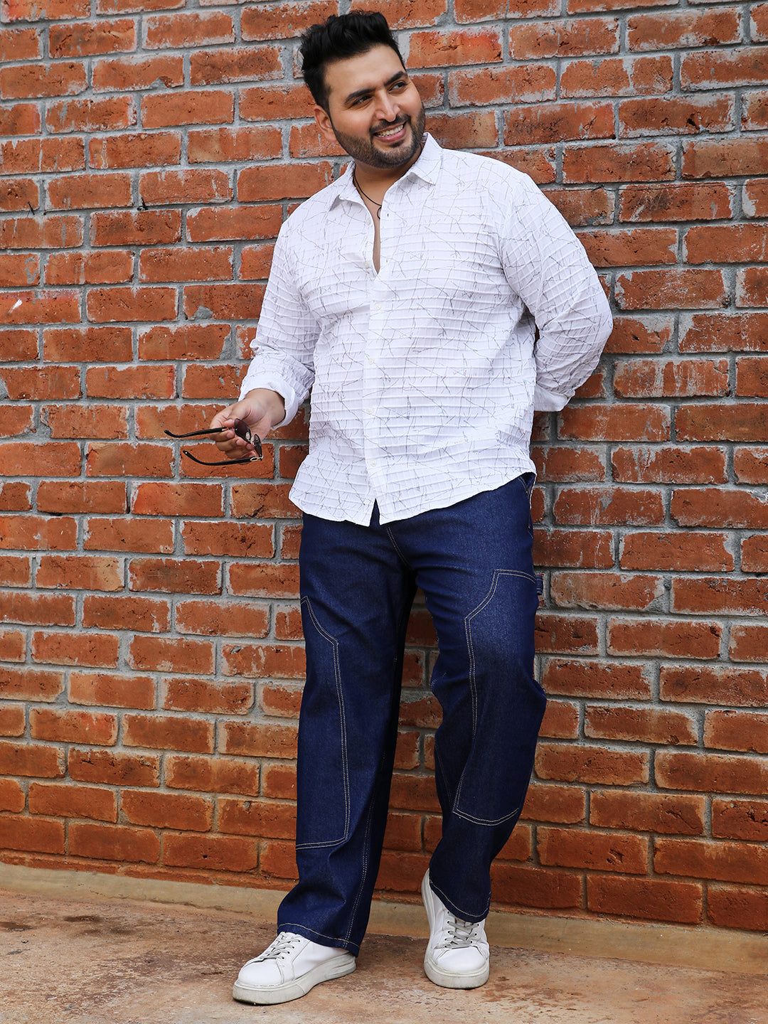 Holographic Veined Textured Shirt