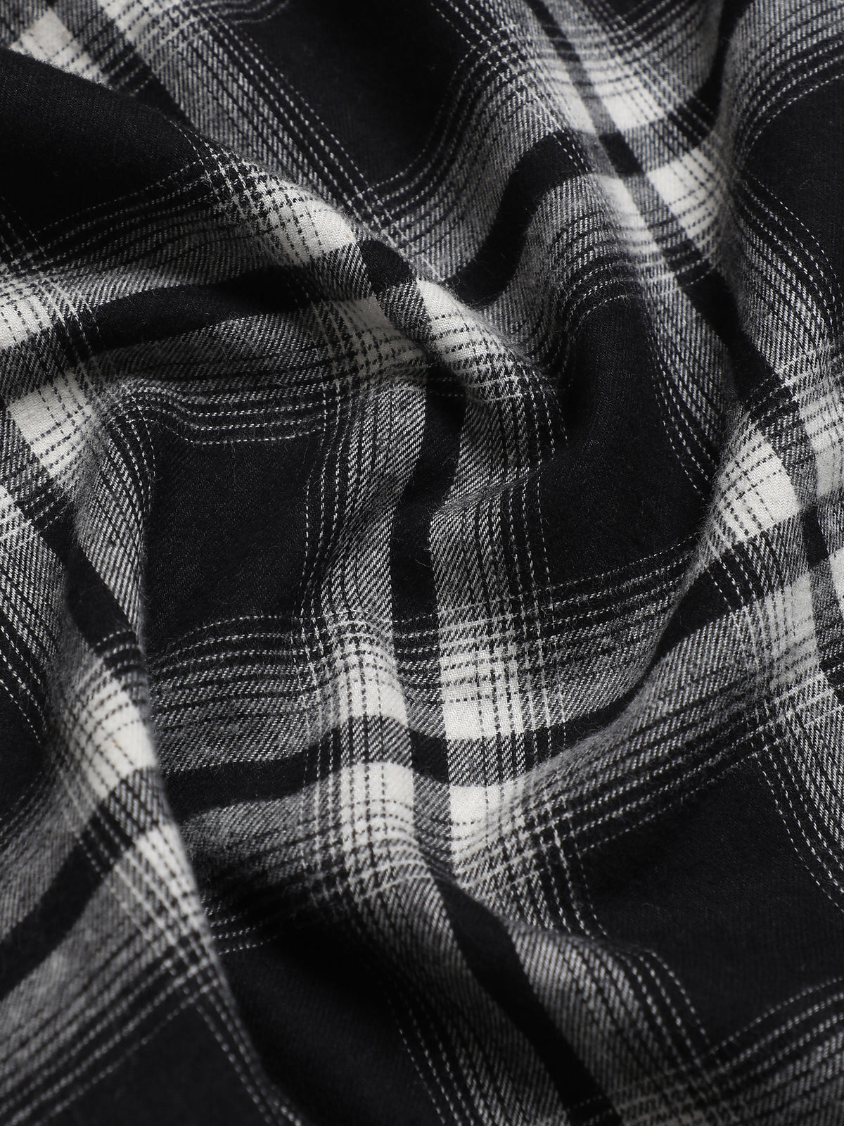 Instafab Plus Men's Black & White Checkered Cotton Shirt - view 7