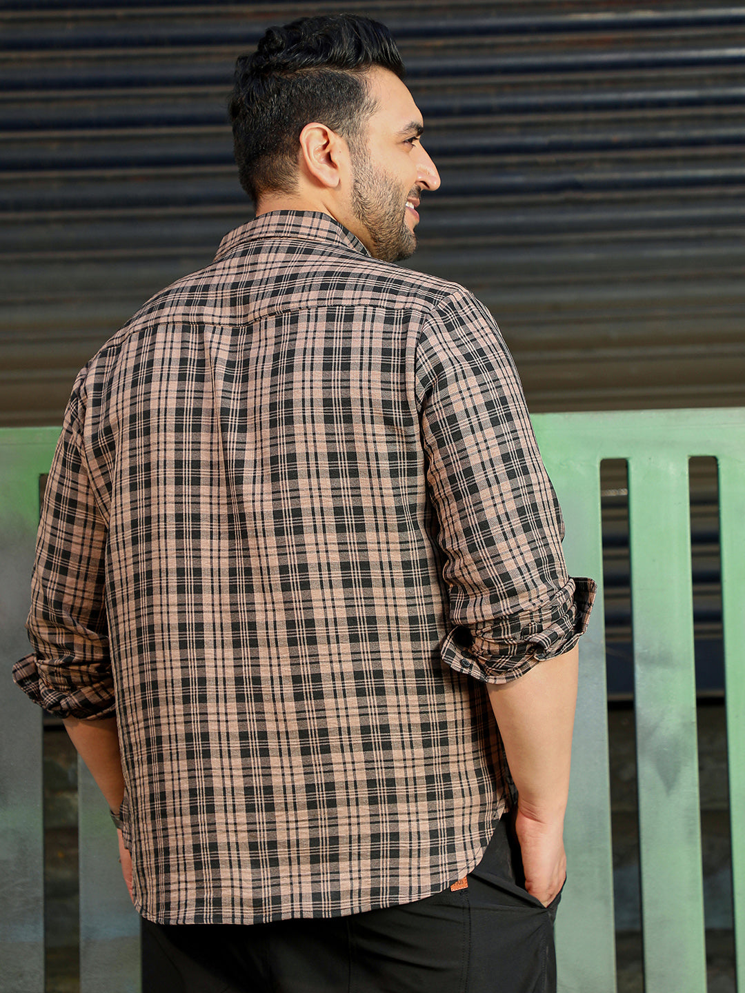 Khaki Tartan Check Shirt