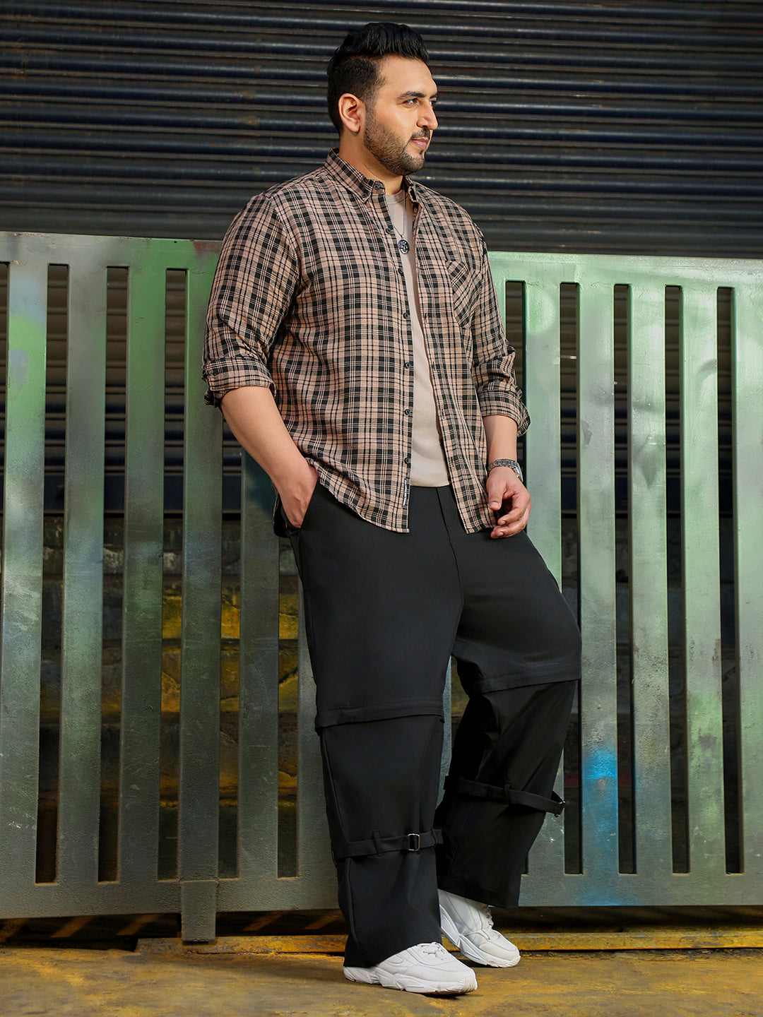 Khaki Tartan Check Shirt