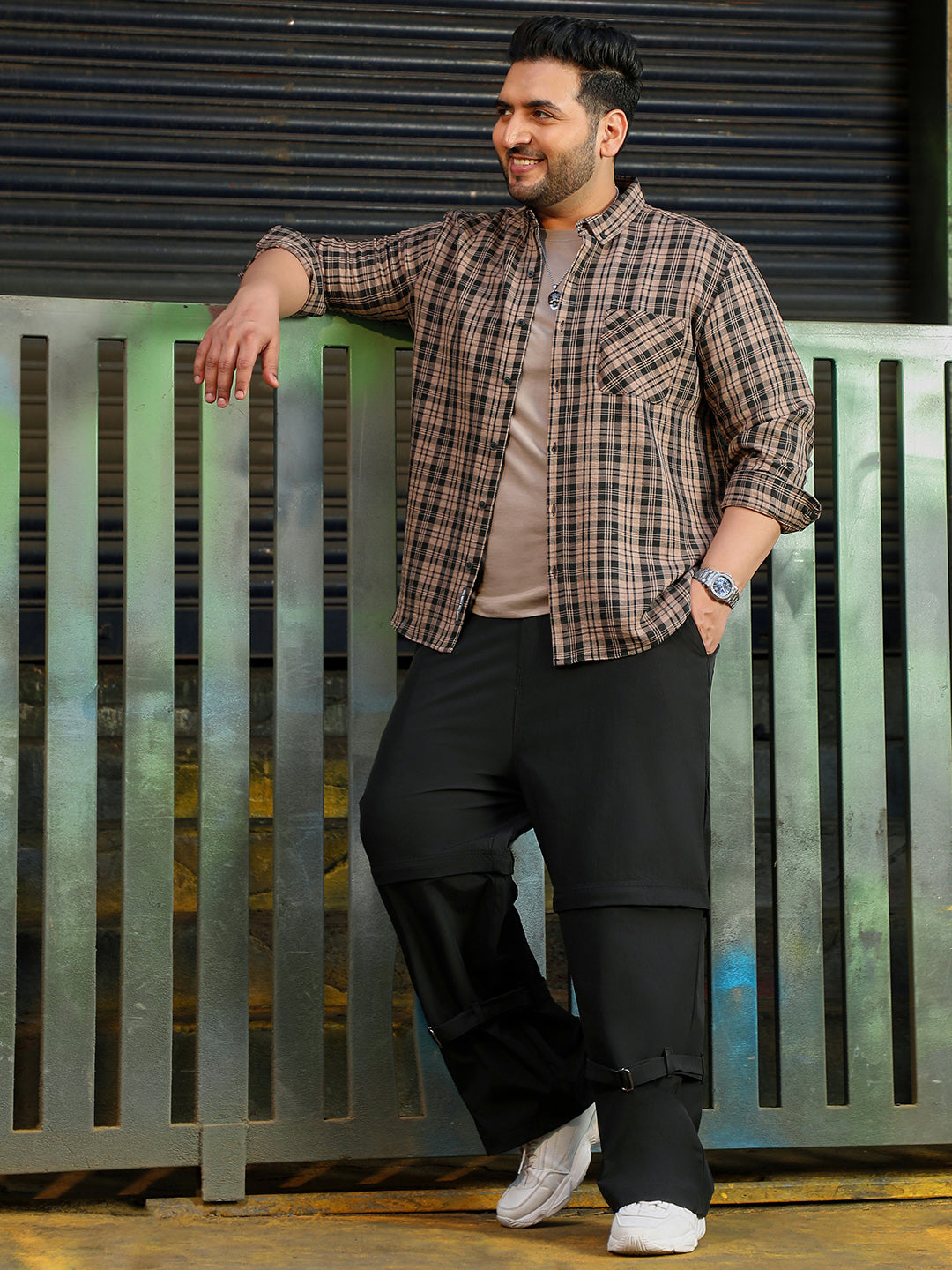 Khaki Tartan Check Shirt