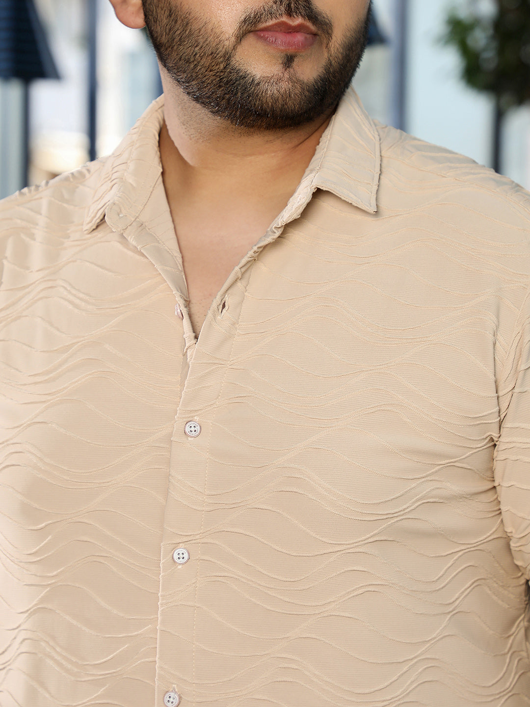 Beige Textured Shirt