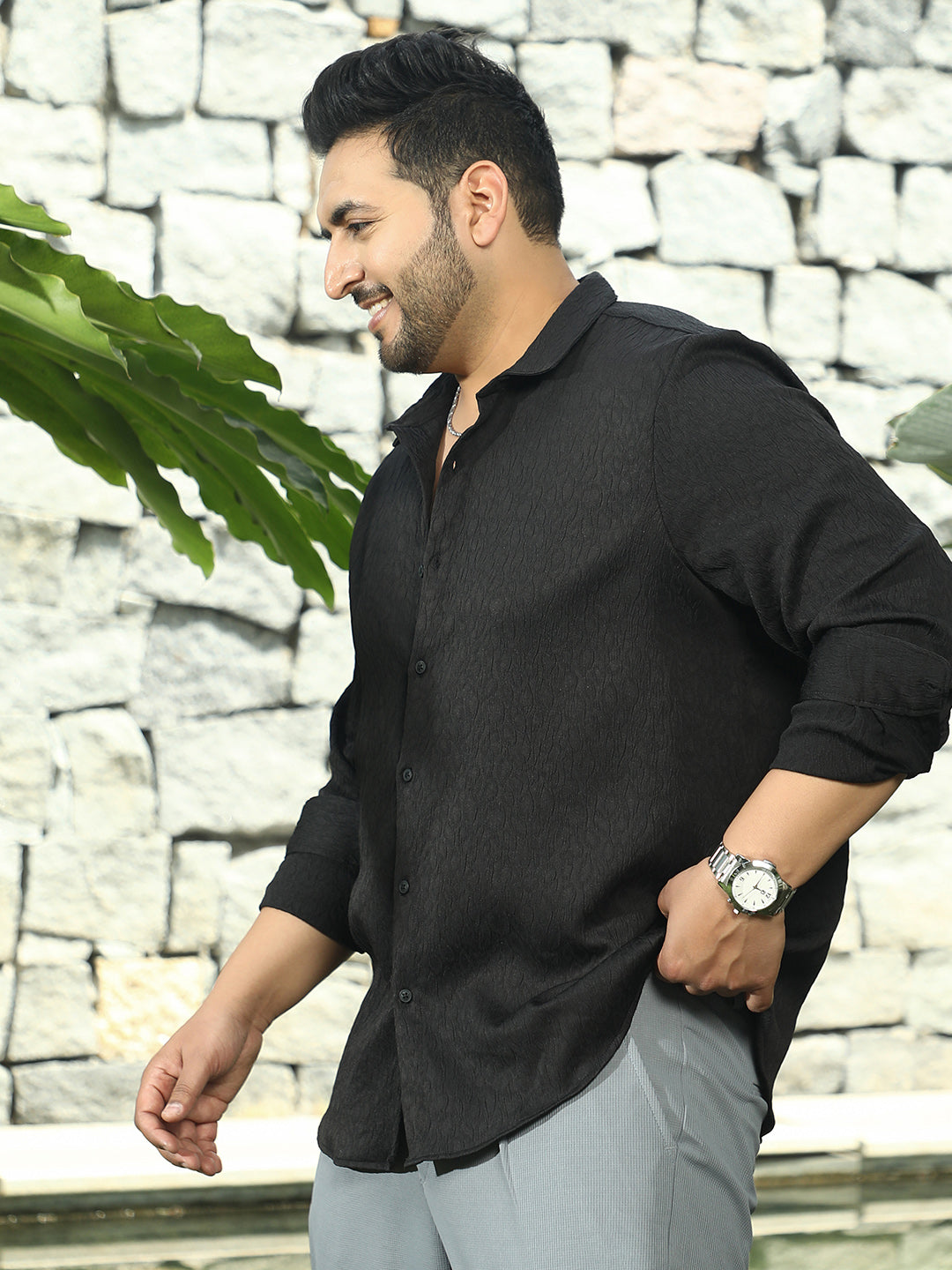 Abstract-Textured Shirt