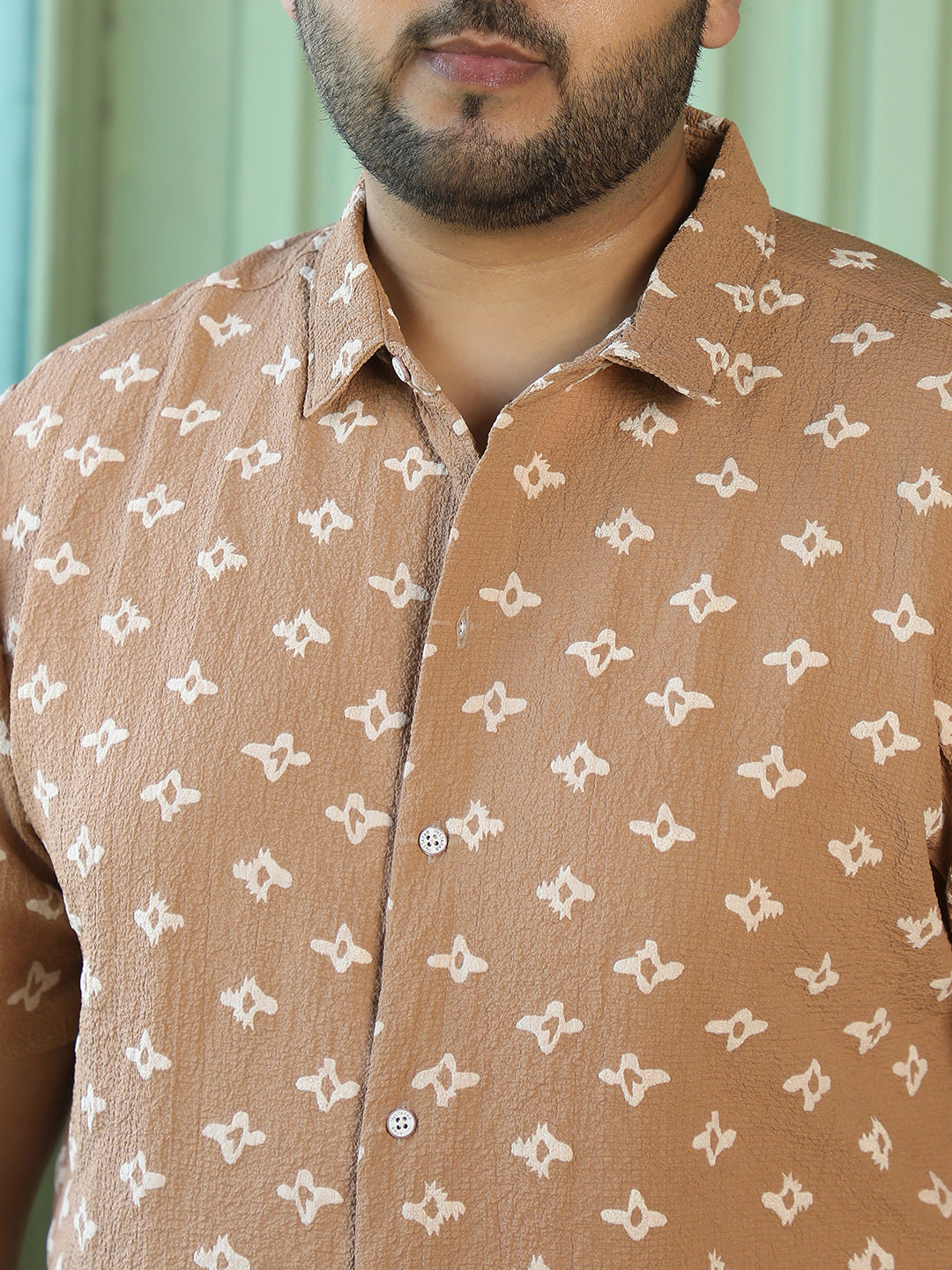 Light Brown Geometric Shirt