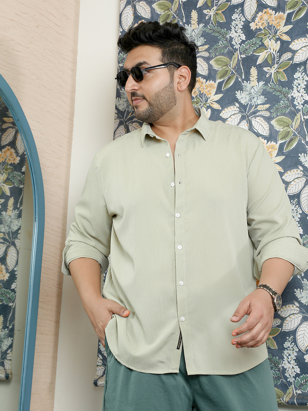 Solid Seersucker Shirt