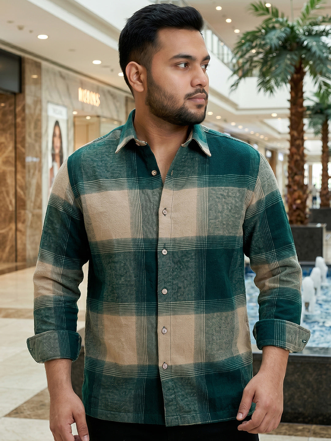 Dark Green Tartan Check Shirt