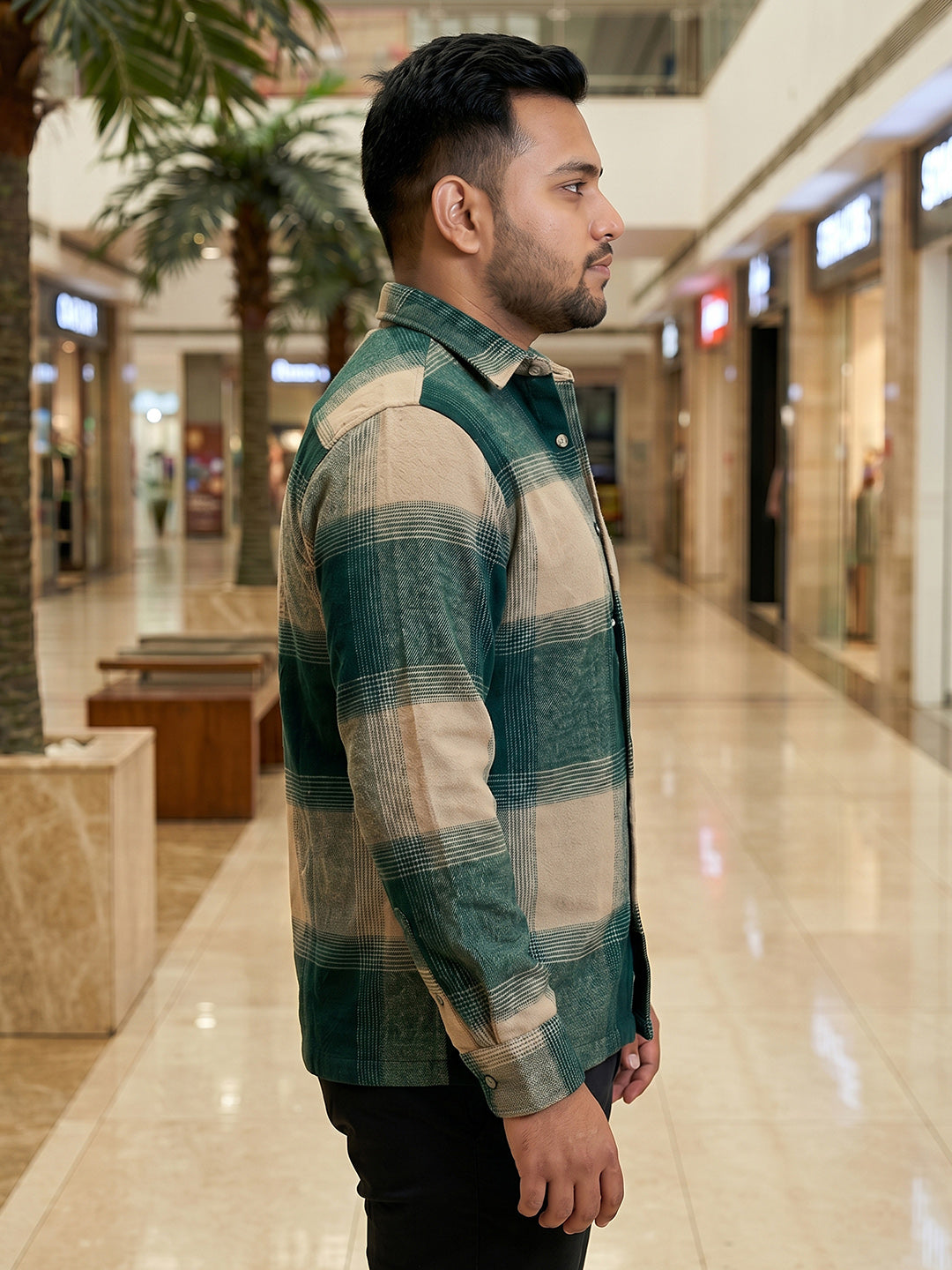 Dark Green Tartan Check Shirt