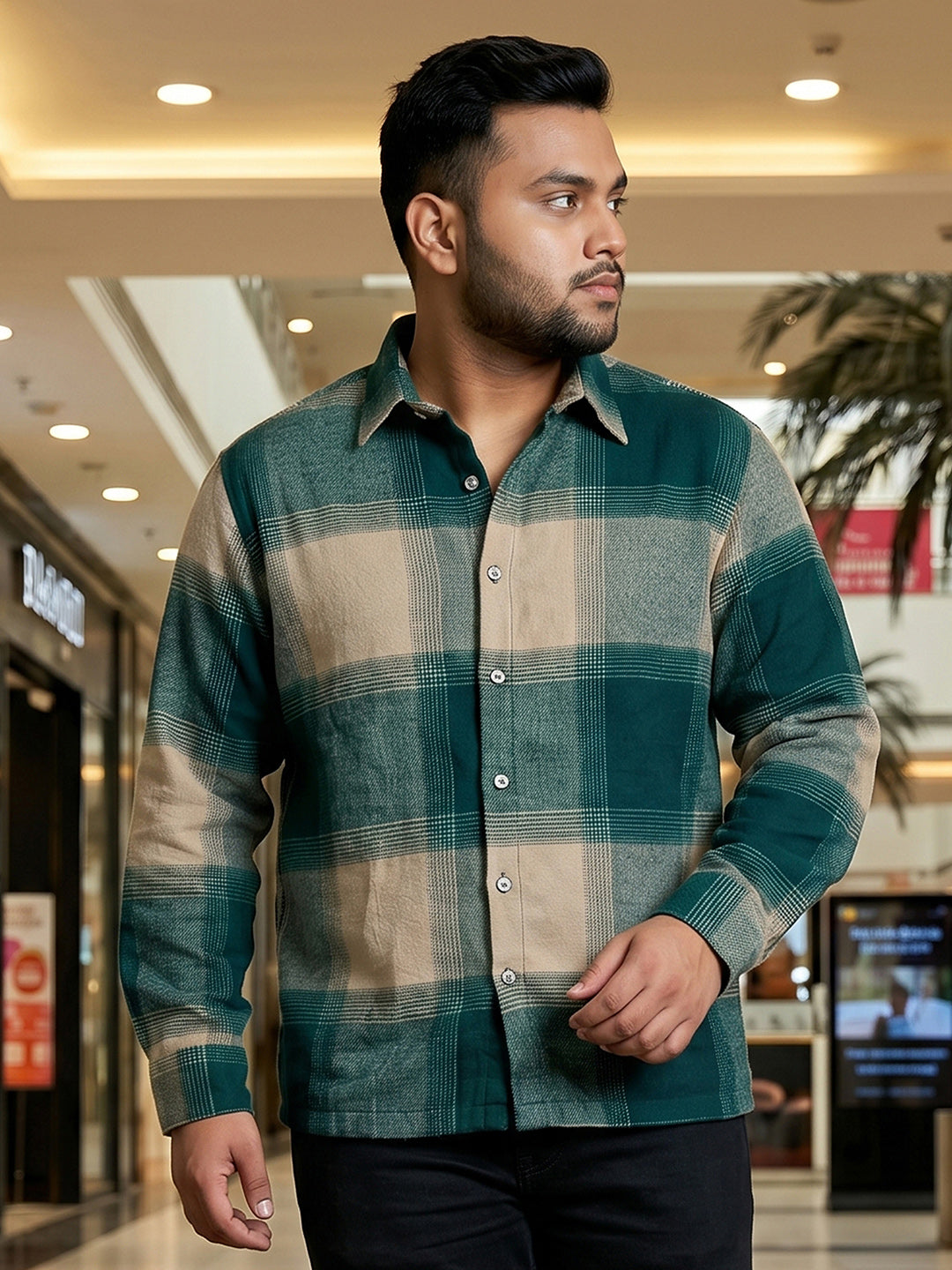Dark Green Tartan Check Shirt