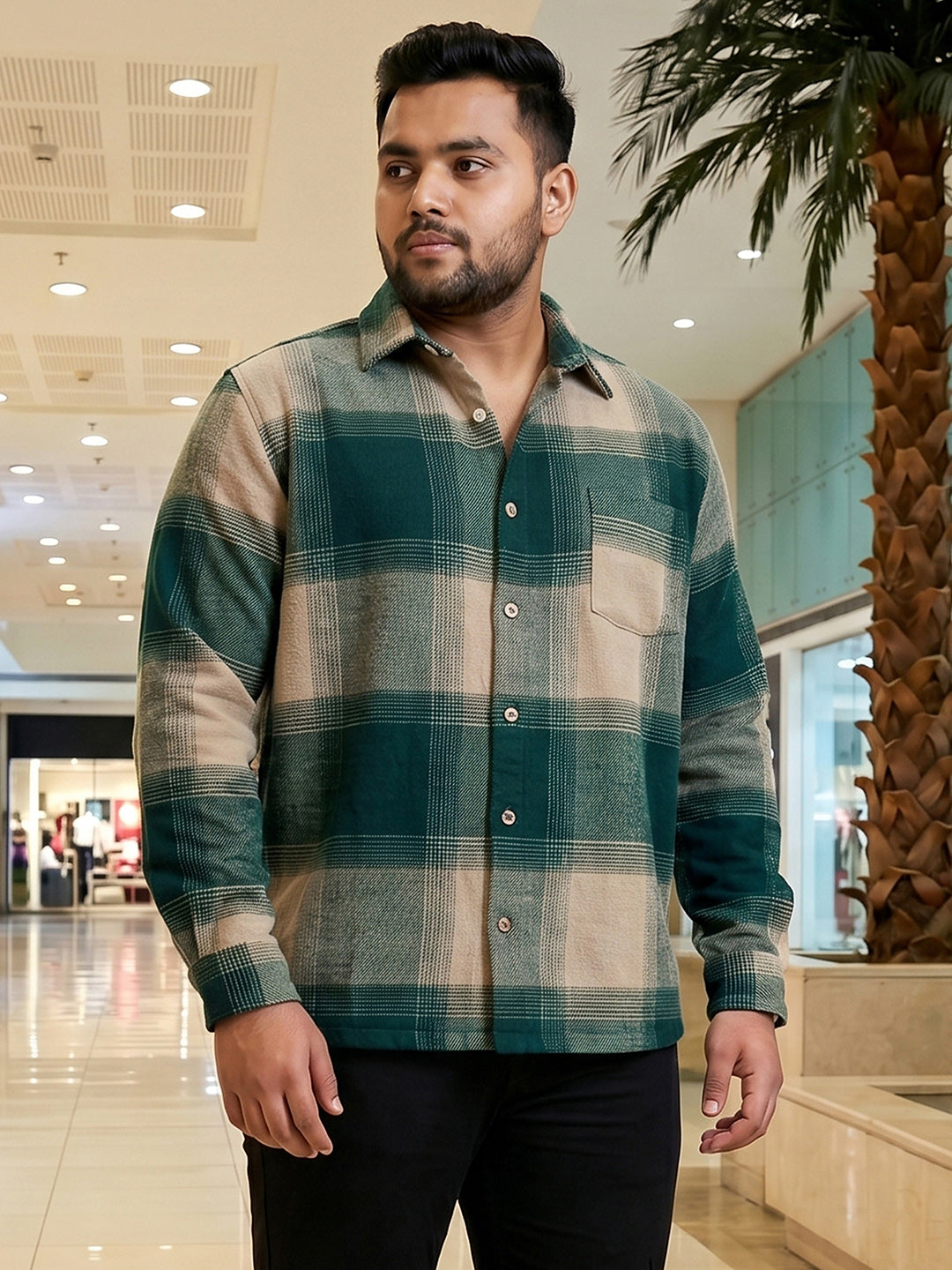 Dark Green Tartan Check Shirt
