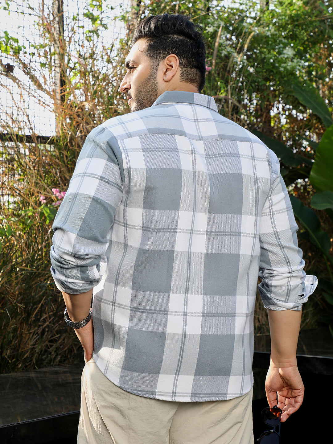 Grey Tartan Check Shirt