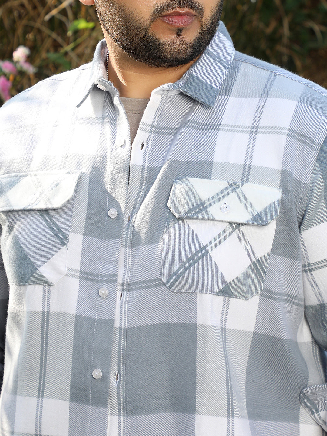 Grey Tartan Check Shirt