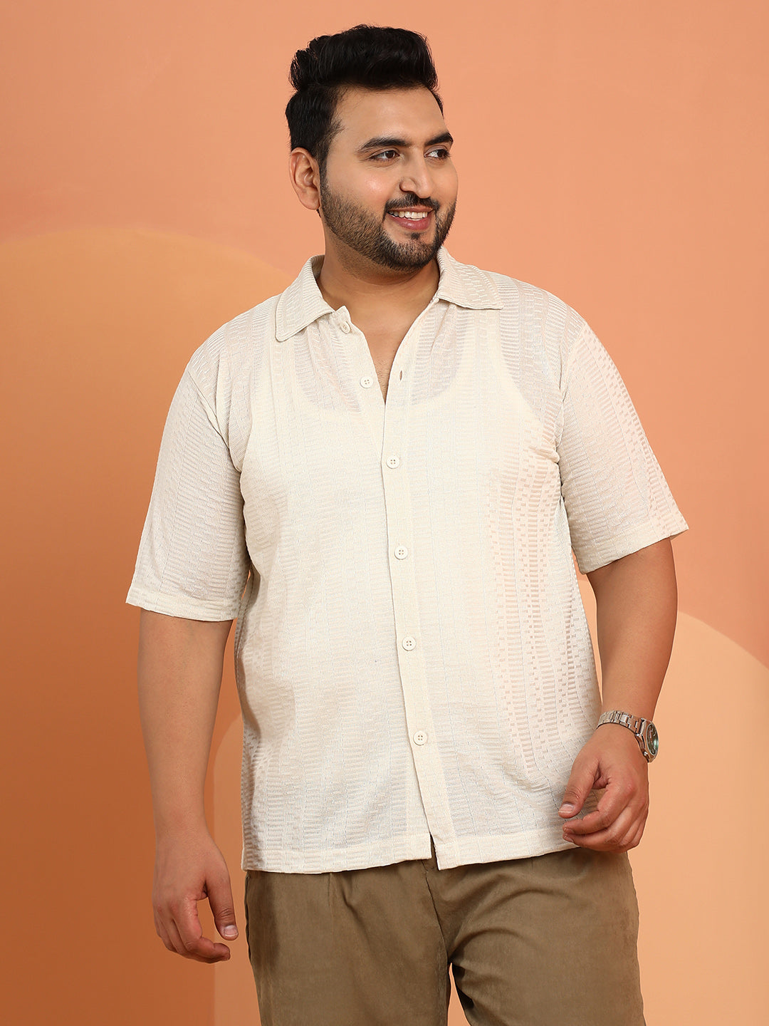 Dash-Ribbed Knit Polo Shirt