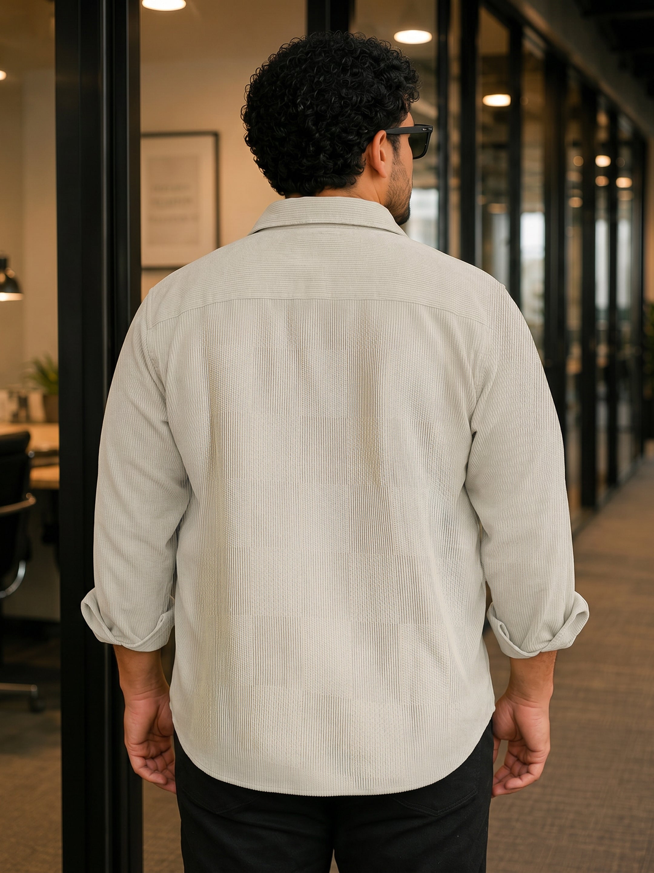 Solid Jacquard Knit Shirt