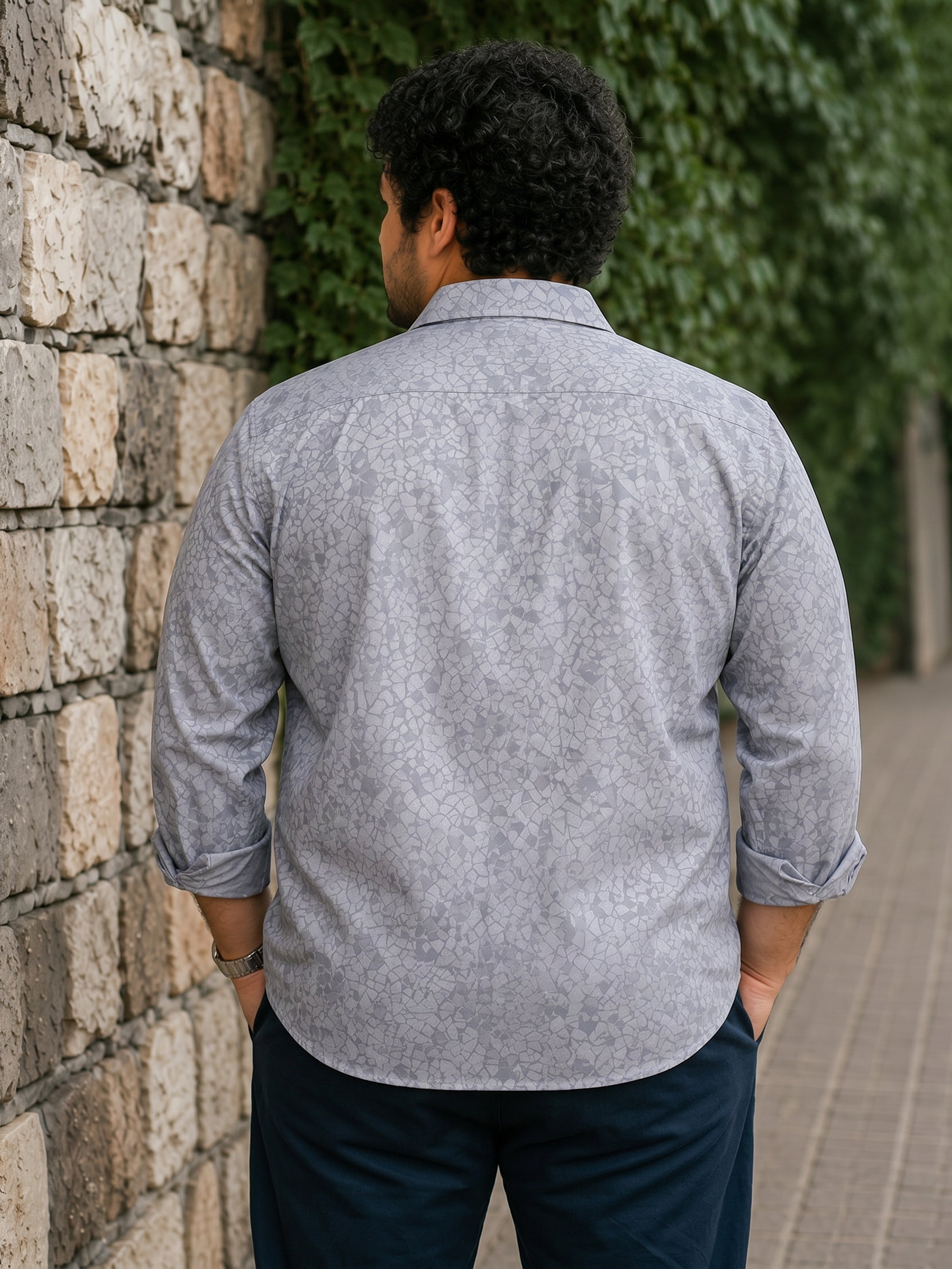 Satin Jacquard Knit Shirt