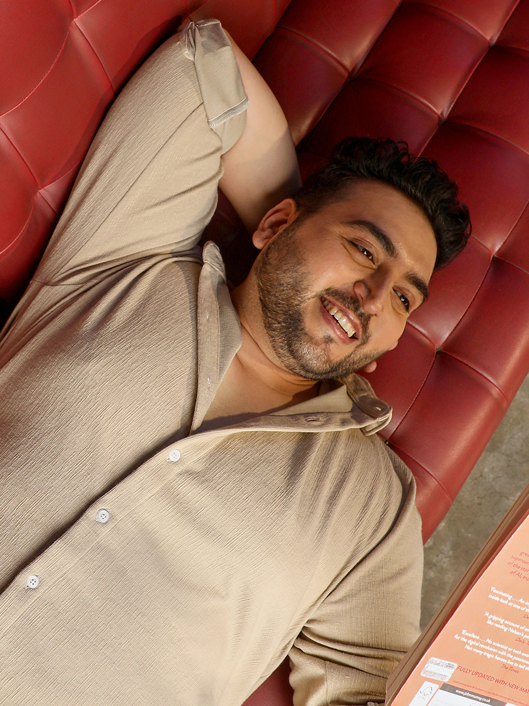 Beige Textured Shirt