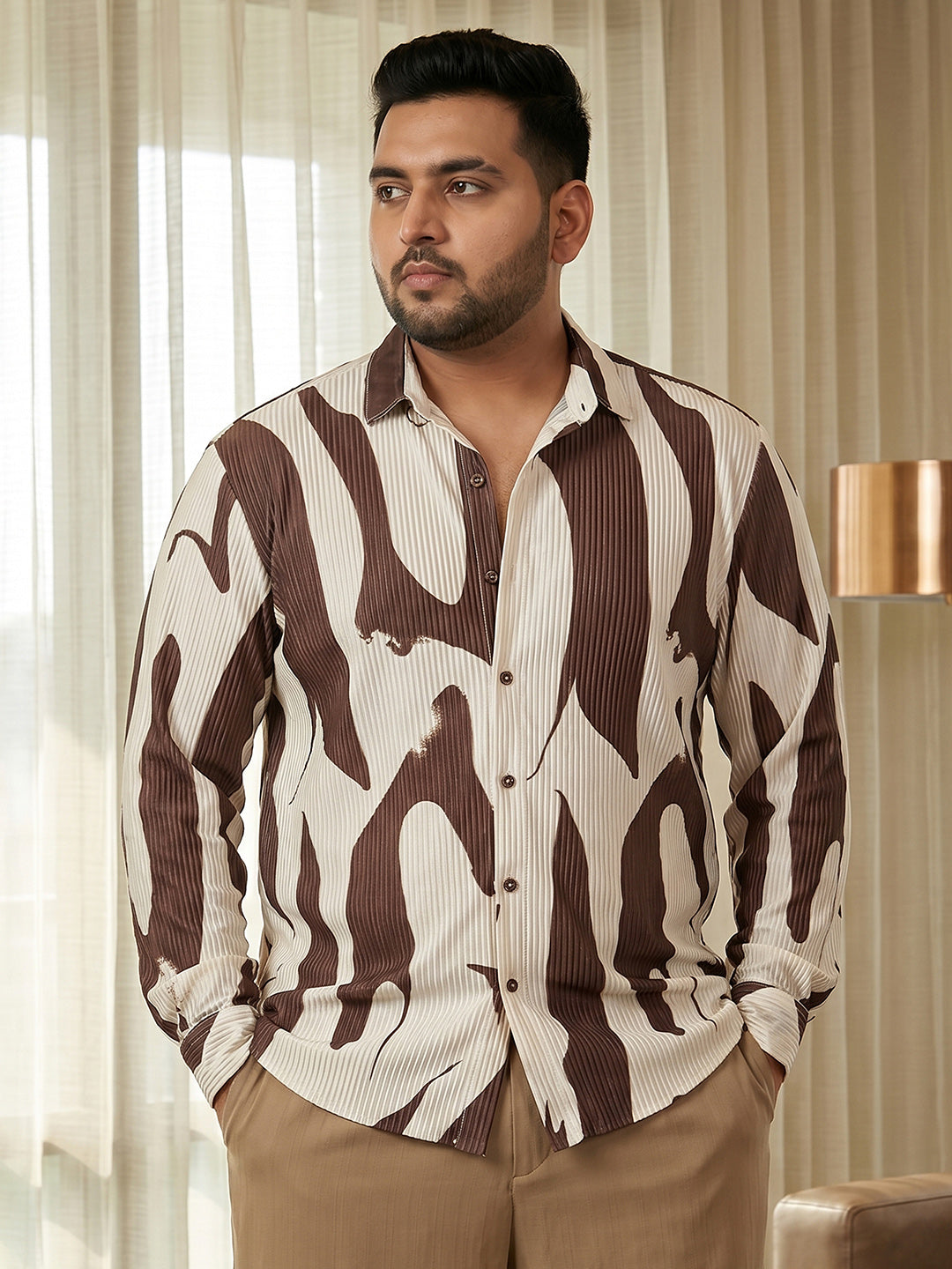 Dark Brown Textured Shirt