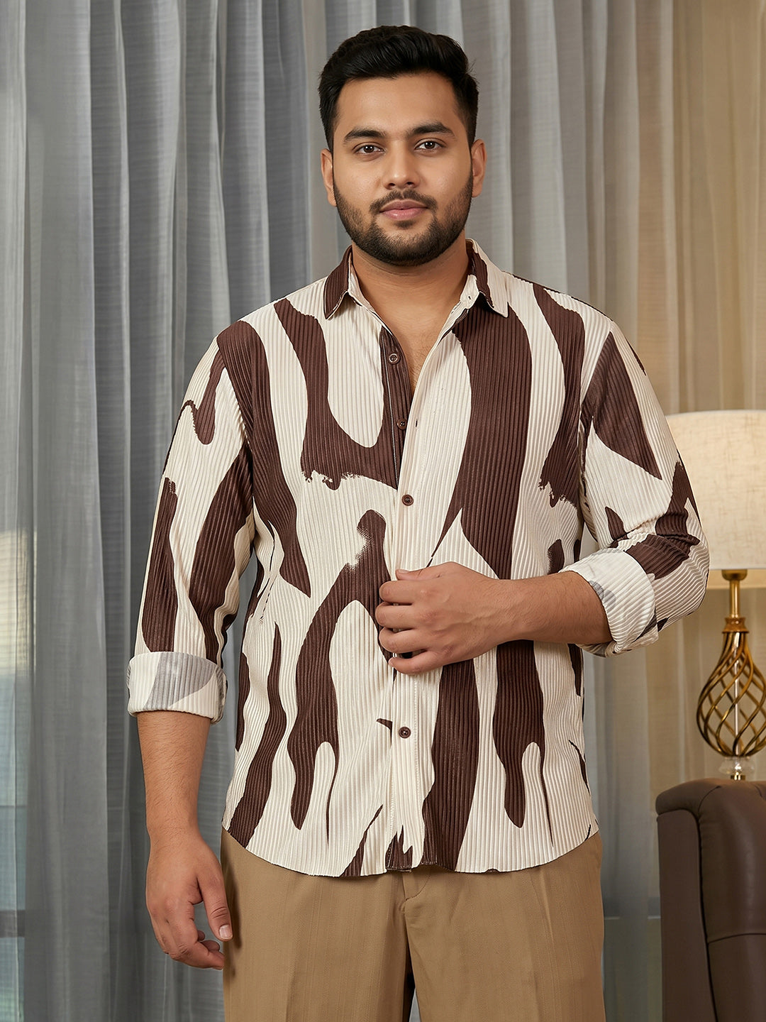 Dark Brown Textured Shirt