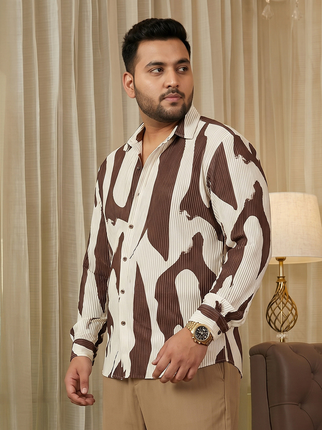 Dark Brown Textured Shirt