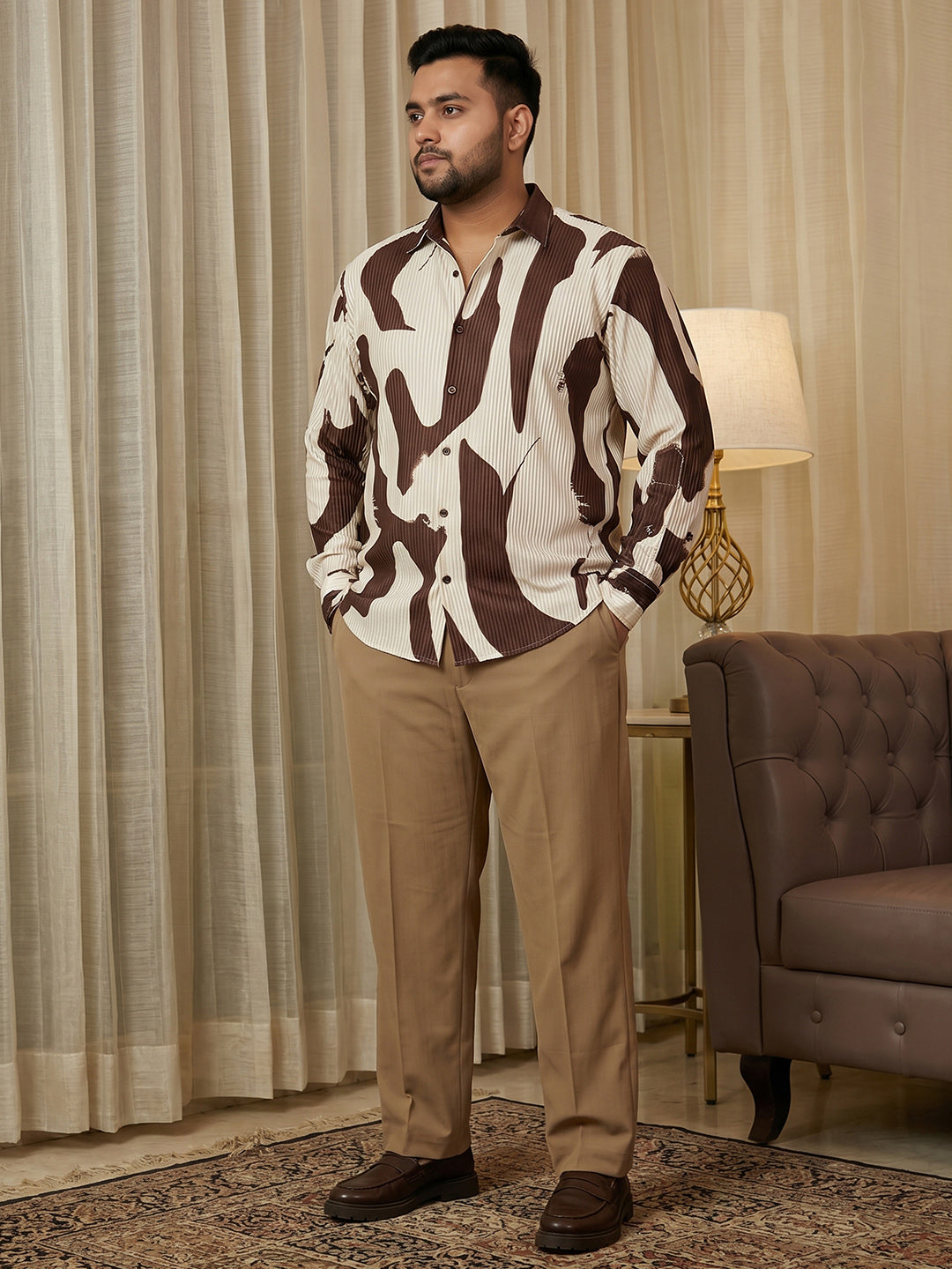 Dark Brown Textured Shirt