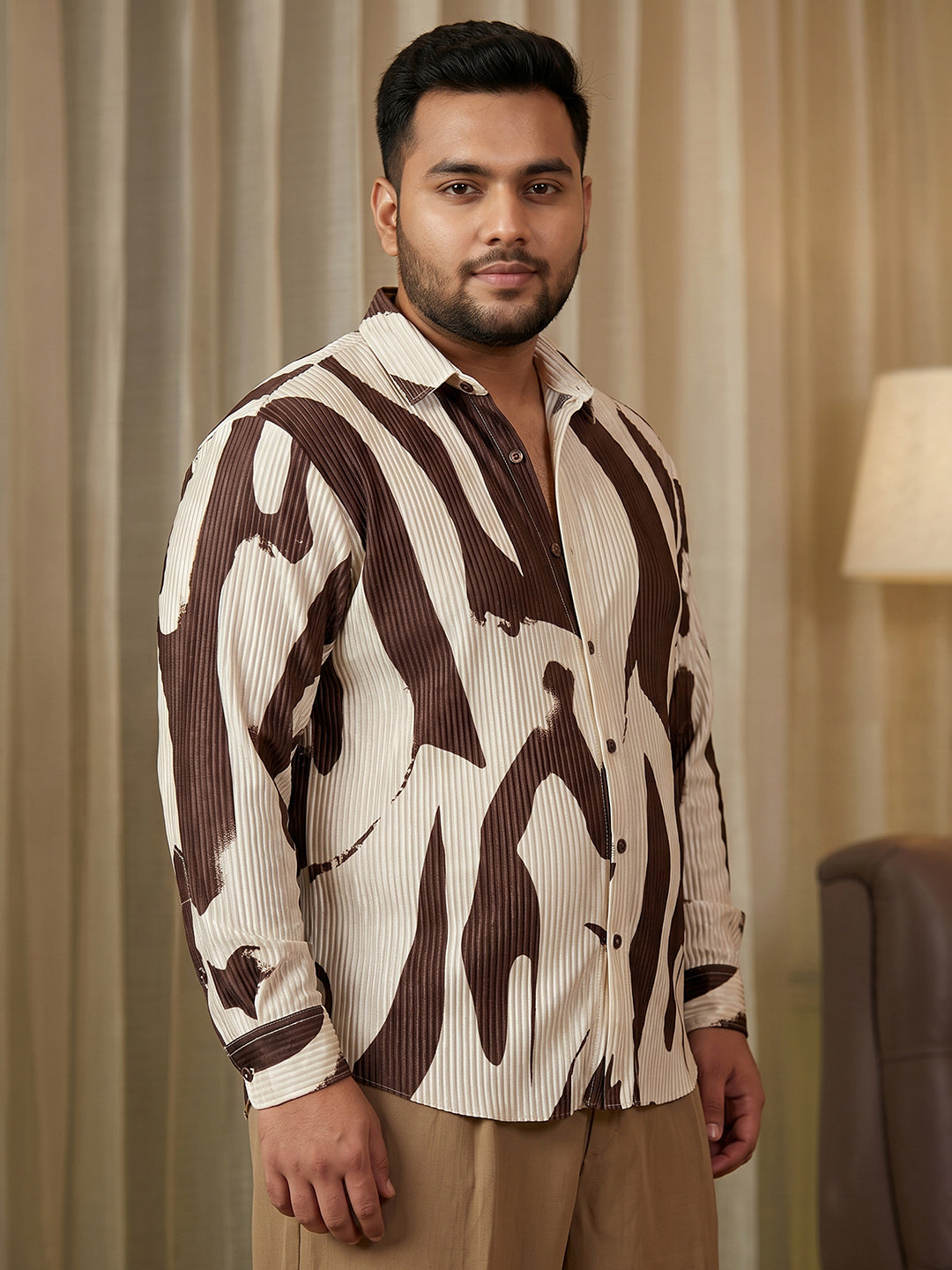 Dark Brown Textured Shirt