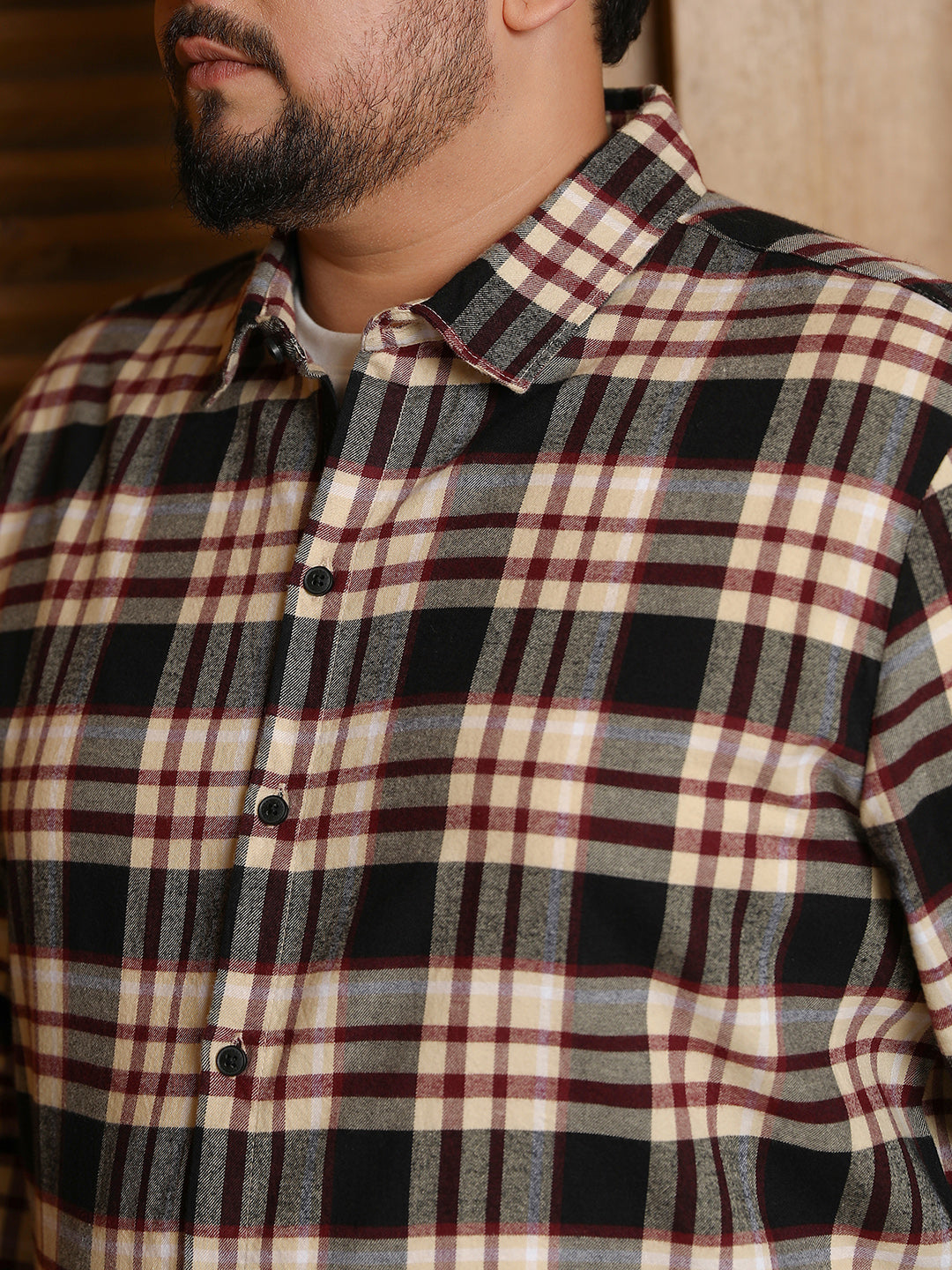 Dark-Plaid Relaxed Shirt