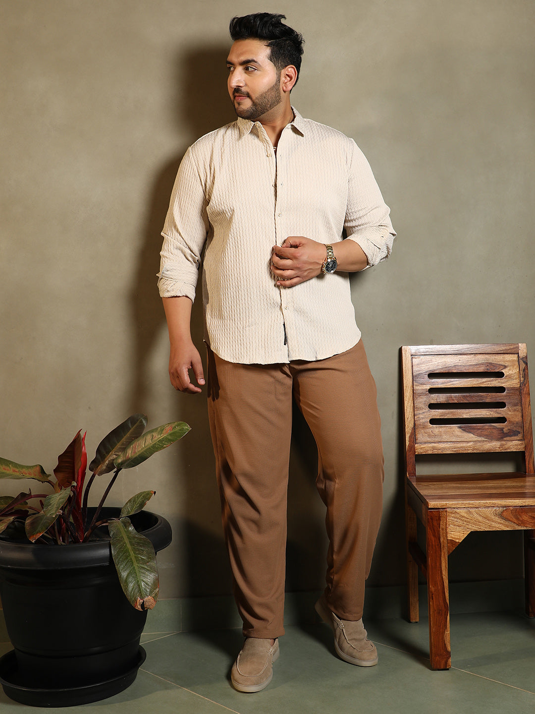 Braid-Lined Tactile Shirt