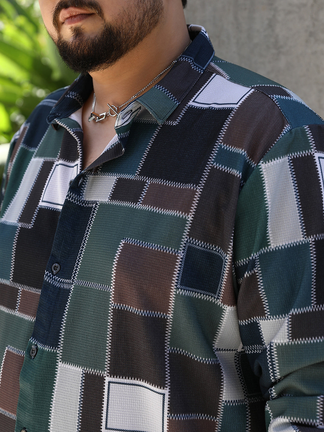 Patch-Stitch Imprint Shirt