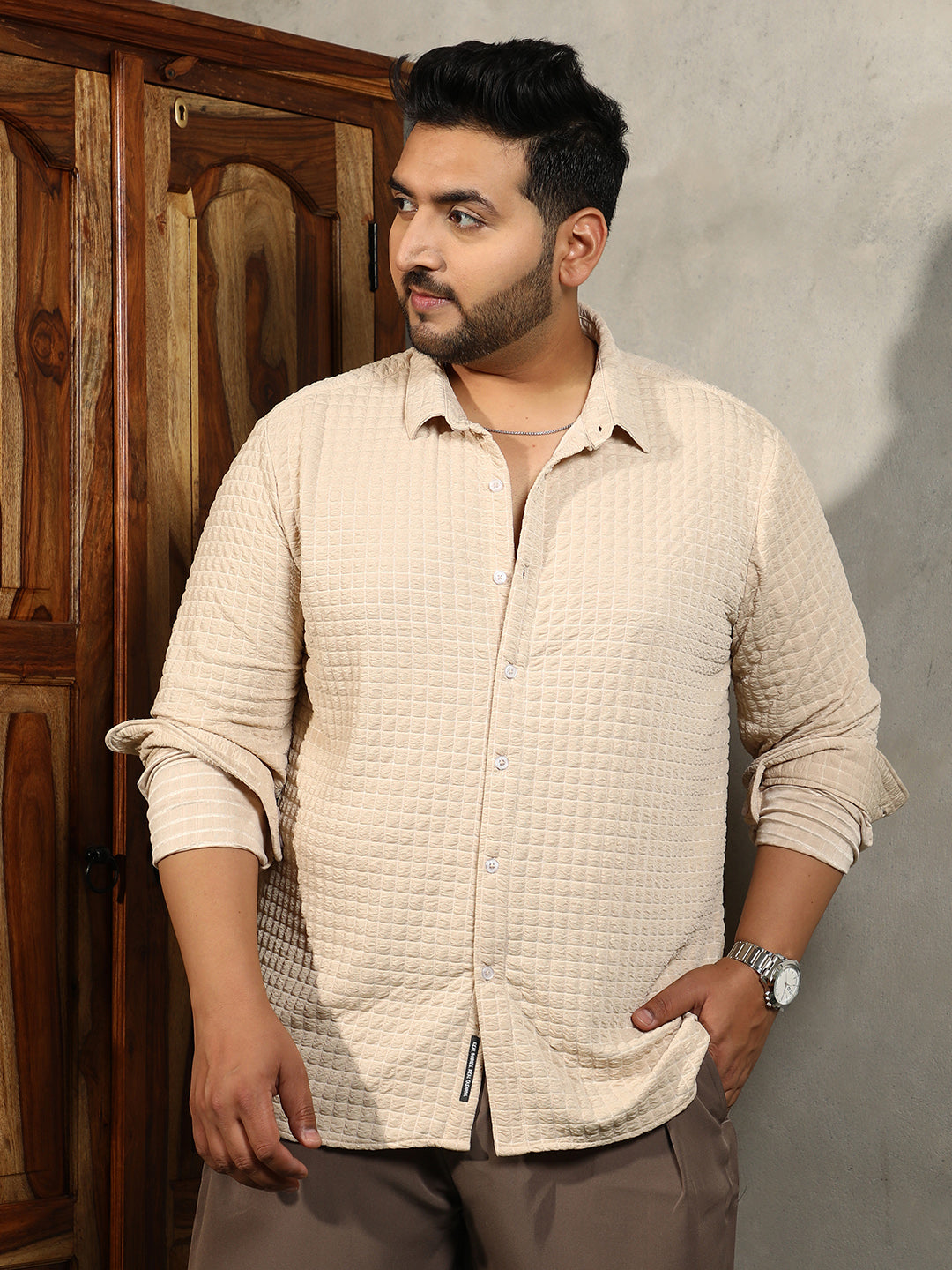 Cube-Textured Shirt