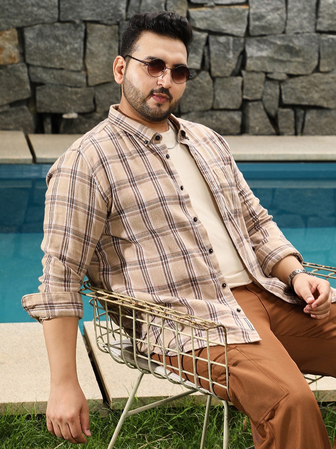 Plaid-Woven Regular Shirt