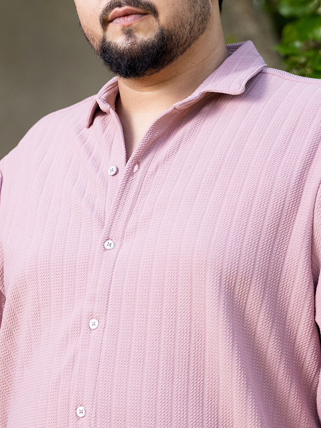 Chevron-Panel Tactile Shirt