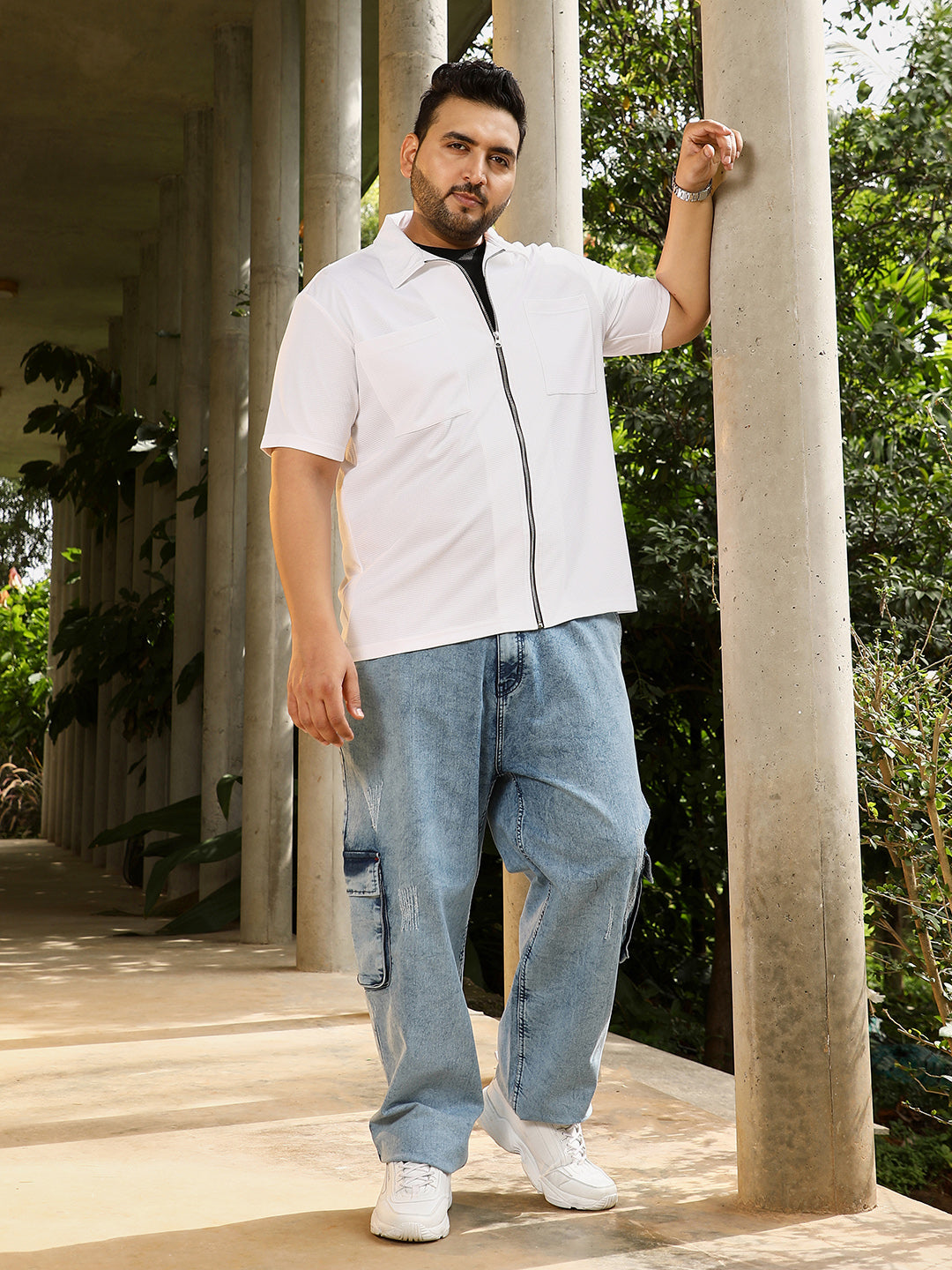 Waffle-Utility Oversized Shirt