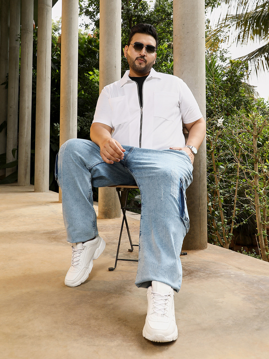 Waffle-Utility Oversized Shirt