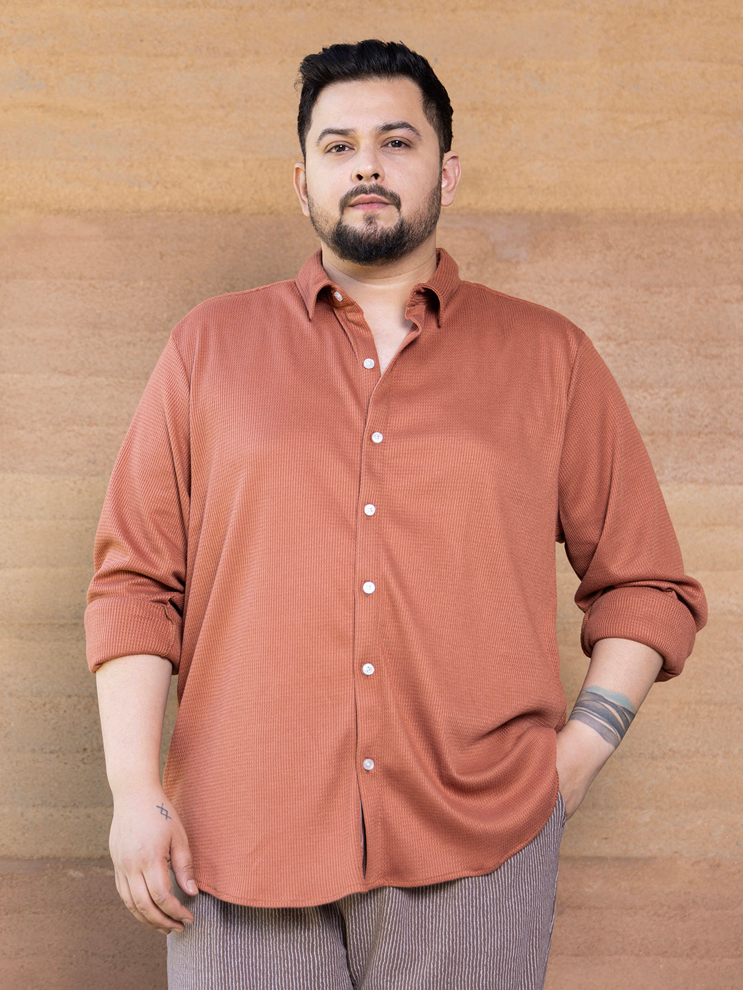 Waffle-Knit Shirt