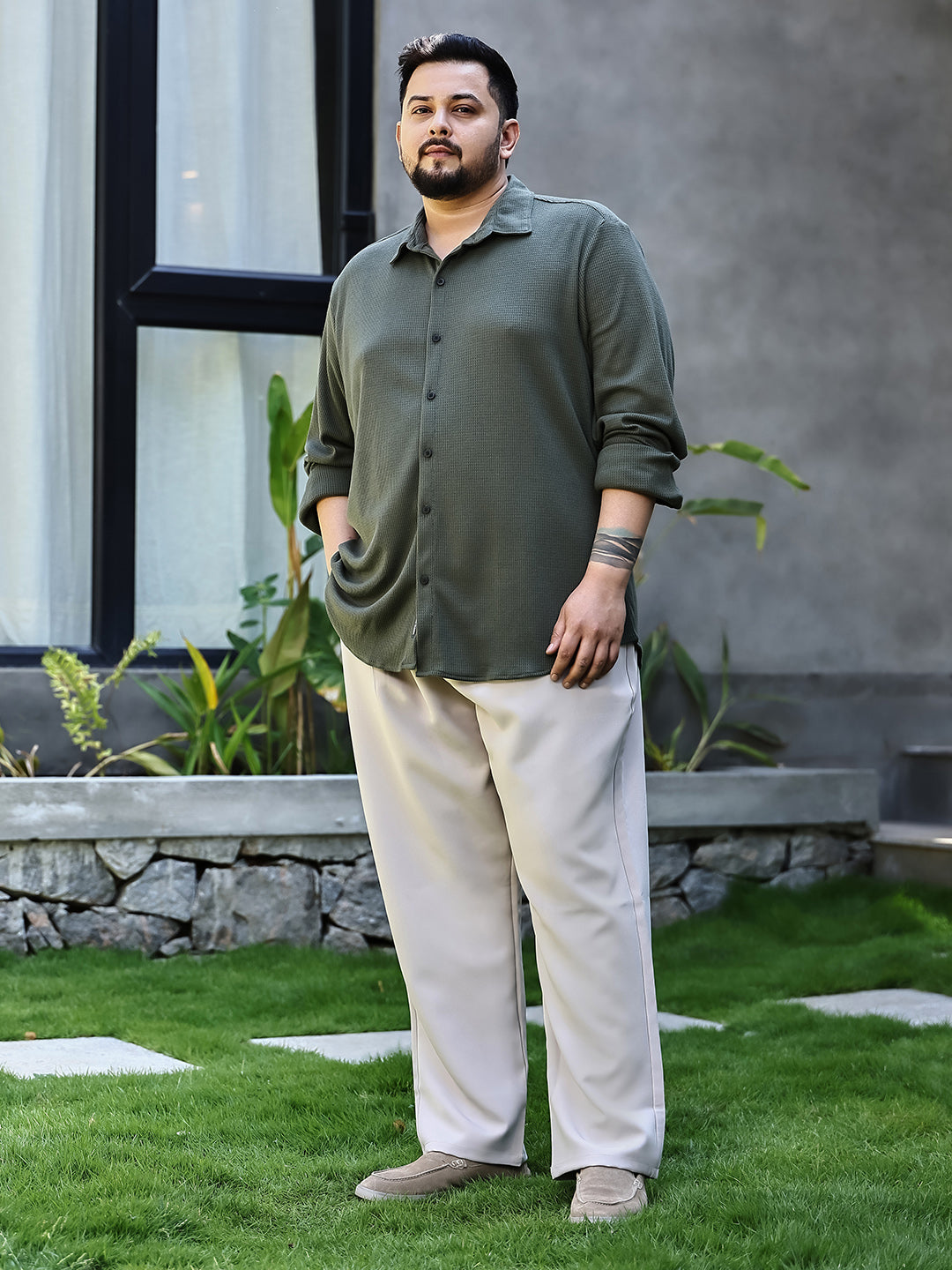 Waffle-Knit Shirt