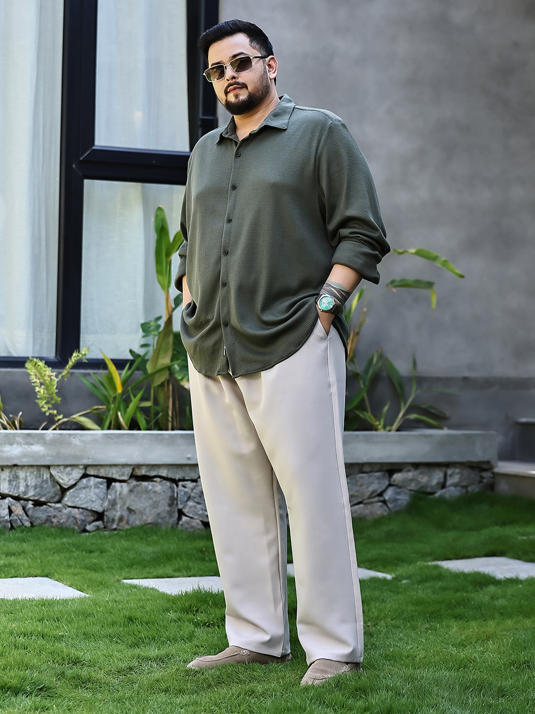 Waffle-Knit Shirt