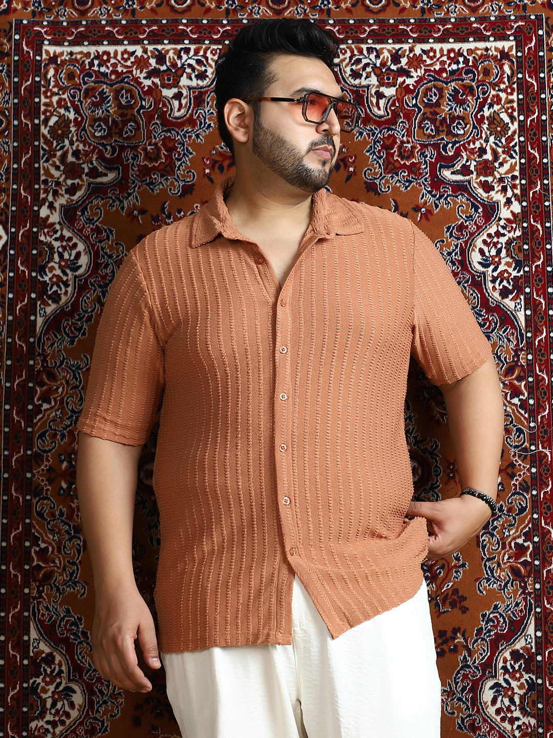 Cross-Stitch Stripe Knit Shirt