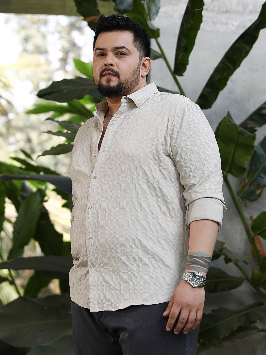 Embossed Geometric Shirt
