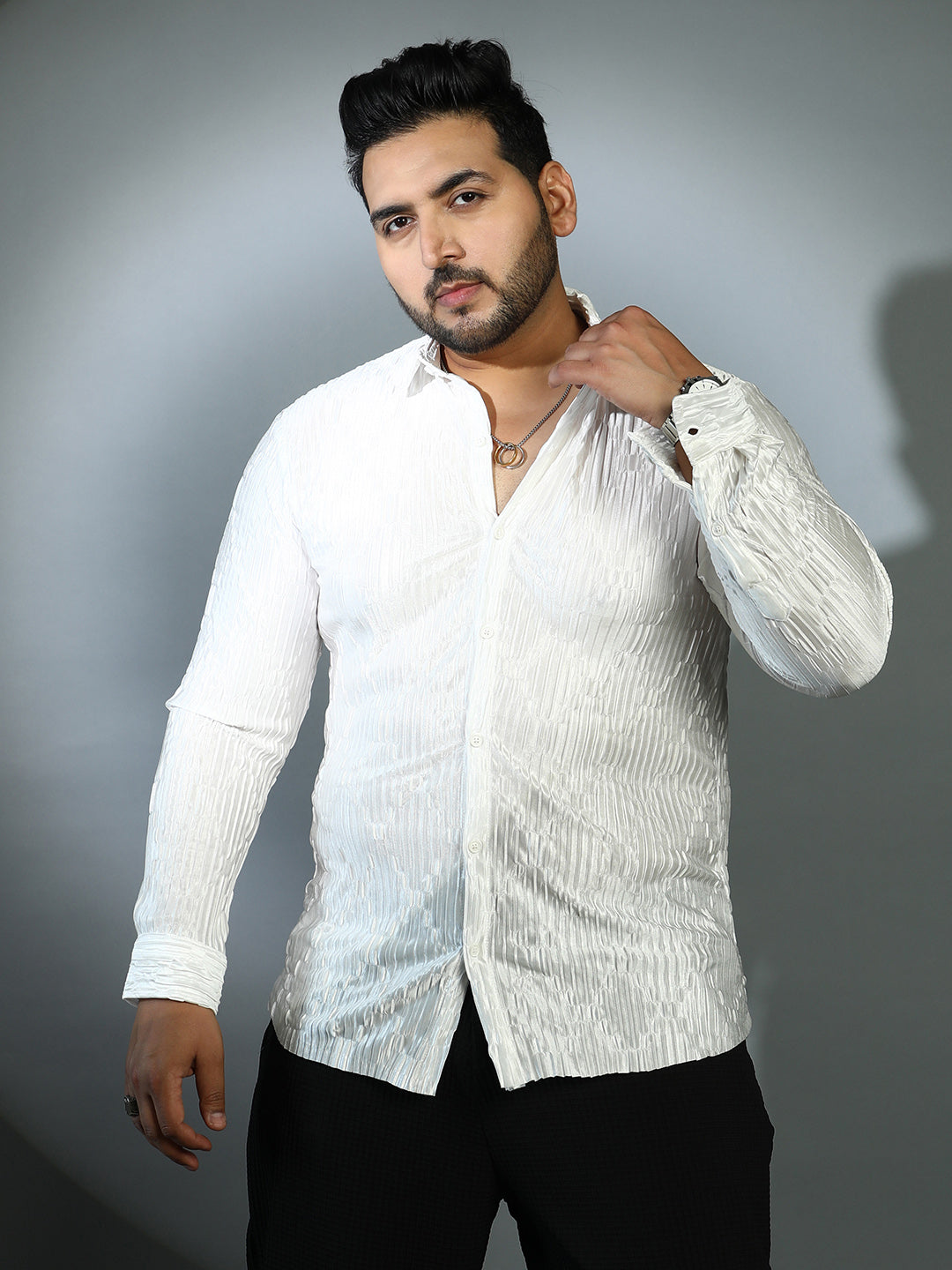 Shard-Pleated Shirt