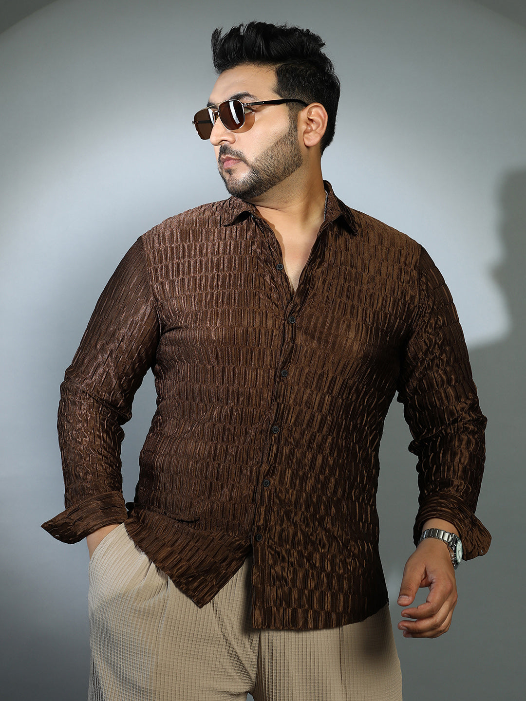 Ruche-Pleated Shirt
