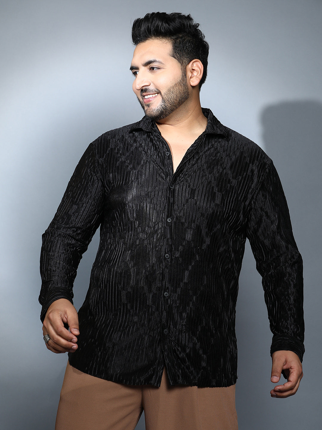 Shard-Pleated Shirt