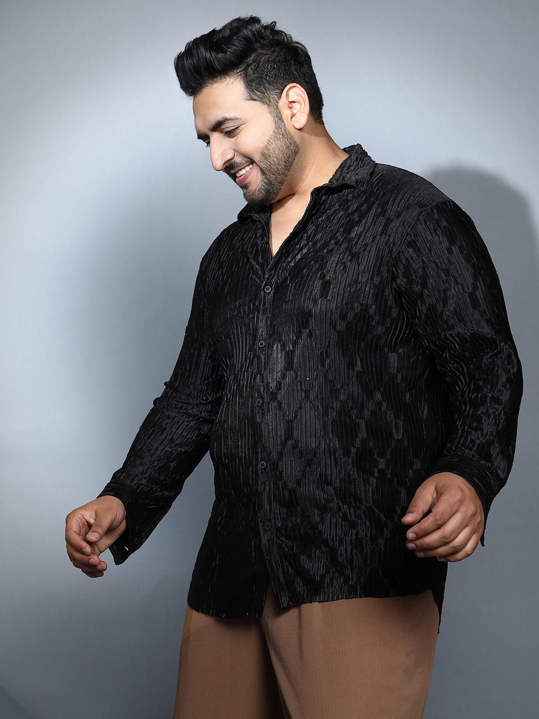 Shard-Pleated Shirt